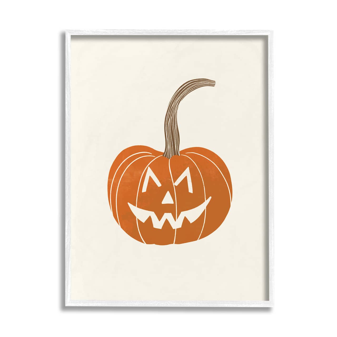 Stupell Industries Casual Jack-o-Lantern Smile Framed Giclee Art